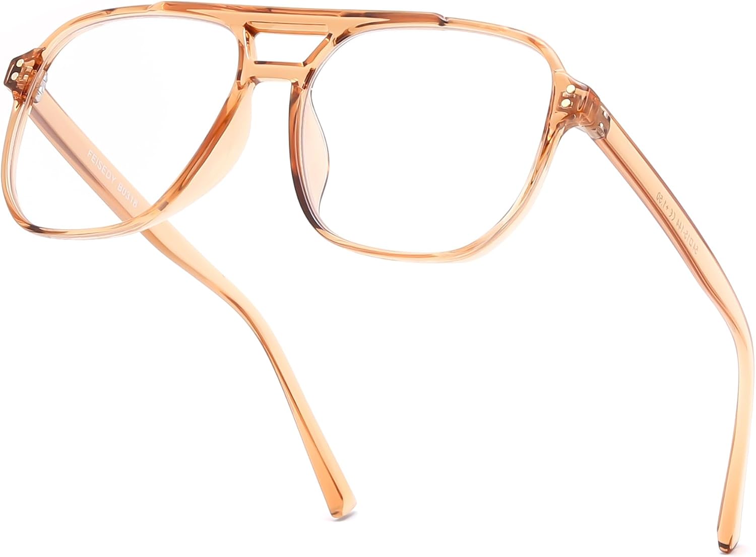 商品图片 35 | B0FWXP3HKW | FEISEDY Fashion Aviator Blue Light Reading Glasses for Woman Men B0318 | Square Pilot Computer Glasses, Anti Eyestrain Glare Readers