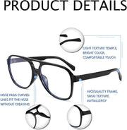 ÉÌƷͼƬ 18 | B09WZY6VWN | FEISEDY 70s Aviator Glasses Frame Blue Light Blocking Glasses Oversized Square Computer Glasses Women Men B2888