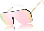 ÉÌƷͼƬ 7 | B0854JYPB2 | FEISEDY Classic Siamese One Piece Sunglasses Nice Rimless Stylish Retro Design for Women Men B2574