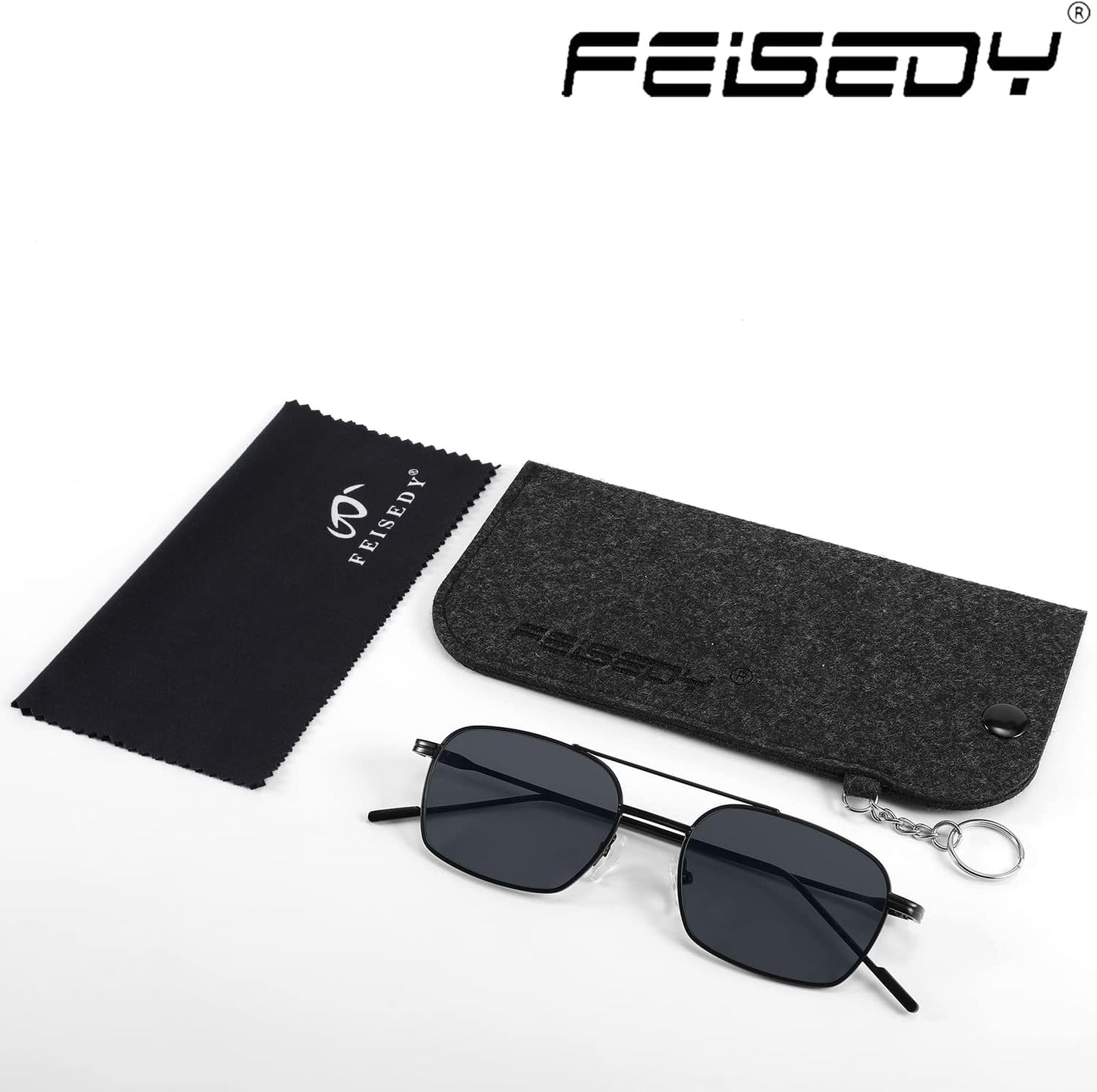 商品图片 53 | B09GKB6G1G | FEISEDY Fashion Square Aviator Sunglasses Women Men Trendy Retro Metal Frame Sun Glasses Candy Color Lens B1036
