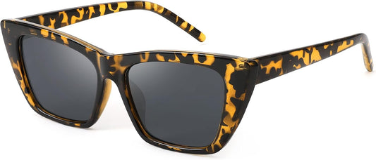 Yellow Leopard / 60 Millimeters | B0B3RFGD8R | FEISEDY Square Cat Eye Sunglasses Vintage Cateye Frame UV400 Protection Sunglasses B2719
