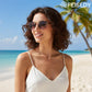 商品图片 26 | B0GX62YR7C | FEISEDY Retro Round Metal Brow Sunglasses for Women for Small Face B0427
