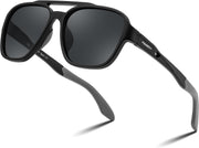 Black Framed and Dark Grey Lens / 56 Millimeters | B0DSVK72VC | FEISEDY Retro Aviator Polarized Sunglasses Women Men Outdoors B0260