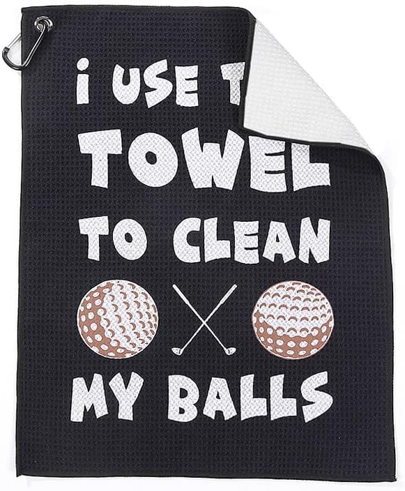 商品图片 2 | B0FDWLNVCB | Golf Towel Microfiber with Clip, Funny Cleaning Cloth for Golf Balls & Clubs, Gift for Men, Golfers, Dad
