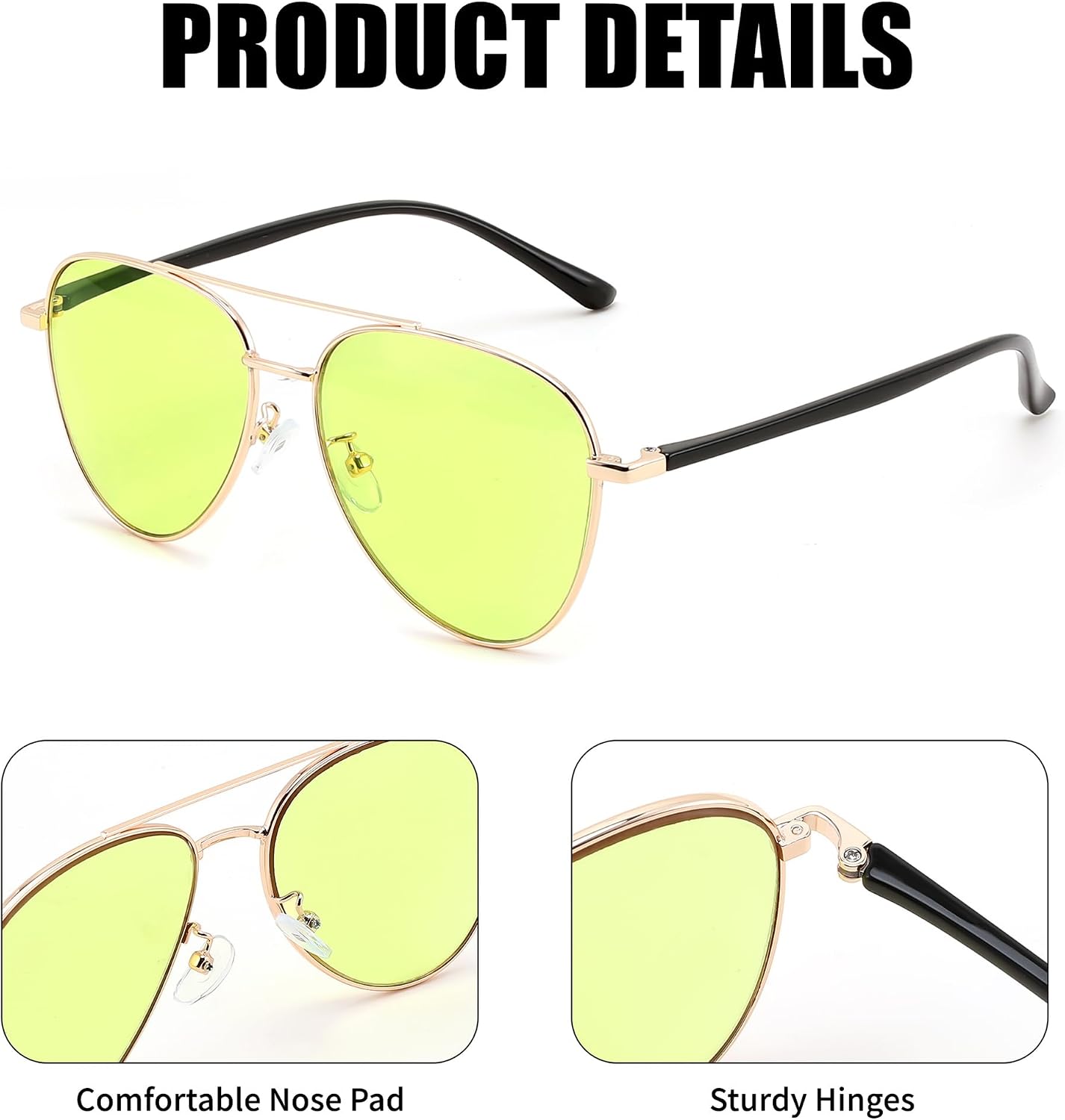 商品图片 5 | B0GJYYQGWC | FEISEDY Photochromic Progressive Multifocal Aviator Reading Glasses B0396