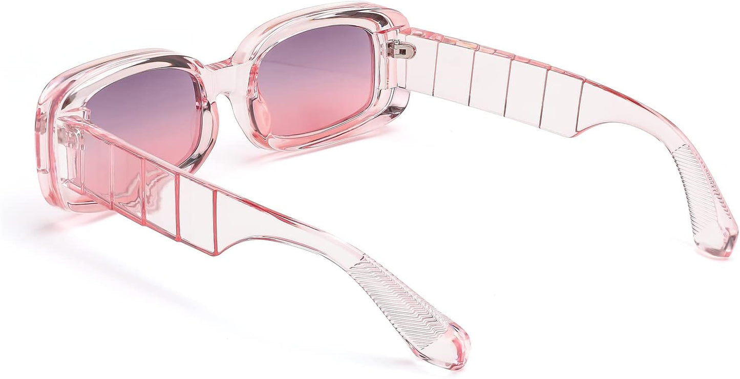 商品图片 43 | B0B12FXZW5 | FEISEDY Rectangle Sunglasses for Women Men Retro Y2k 90s Thick Frame Chunky Square Sunglasses UV400 Protection B2307