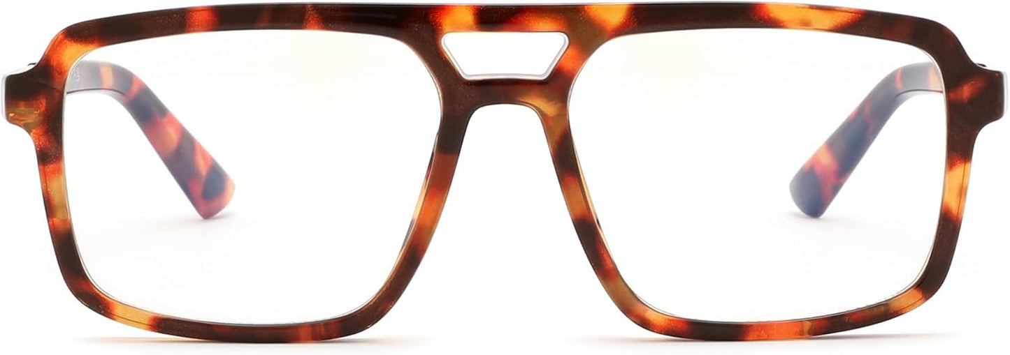 商品图片 16 | B0D9NJ18RZ | FEISEDY Retro Aviator Square Blue Light Glasses for Men Women B0209
