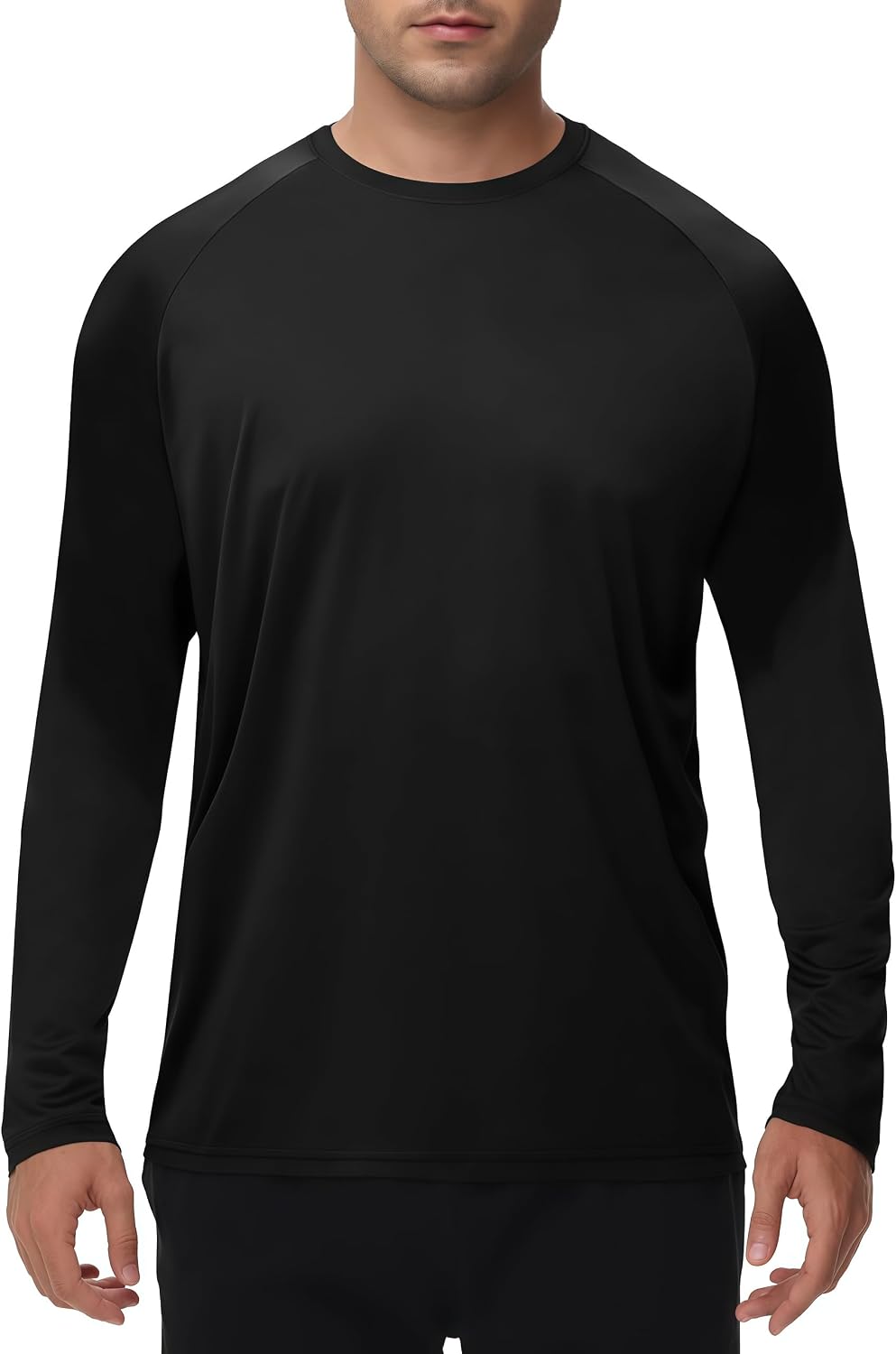 Medium / Black | B0FRXPLH3K | Men's Long Sleeve Shirts Quick Dry Moisture Wicking, High Elasticity Workout T-Shirt for Running Gym Fishing Swim