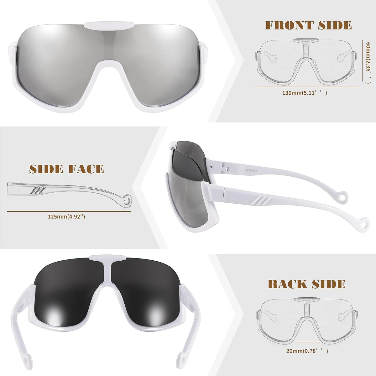 ÉÌƷͼƬ 32 | B0CQT2FXLN | FEISEDY Sunglasses Men Women Oversized Fashion Sports Baseball Fishing Skiing Running Golf Adults Teens Half Frame B0012