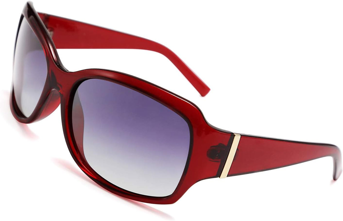 Wine / 60 Millimeters | B07XNZ2RZK | FEISEDY Polarized Oversized Sunglasses for Women Men, Classic Rectangle Wrap Around Large Frame UV400 Protection B2504