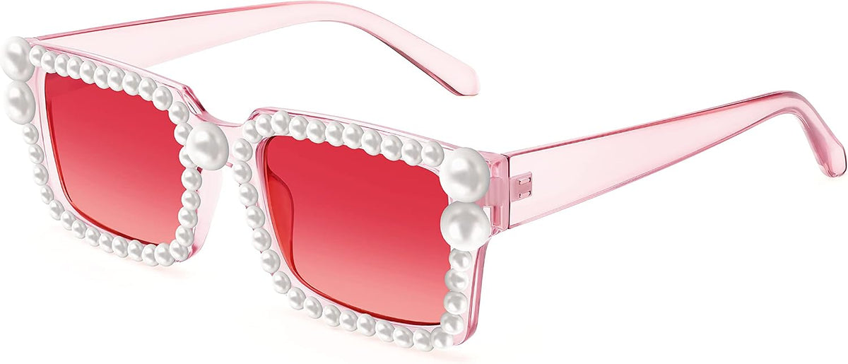 ÉÌƷͼƬ 3 | B0B9J7C26Y | FEISEDY Fashion Pearl Sunglasses for Women Cute Square Sunglasses Candy Colors Party Sun Glasses B2327