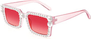 ÉÌƷͼƬ 3 | B0B9J7C26Y | FEISEDY Fashion Pearl Sunglasses for Women Cute Square Sunglasses Candy Colors Party Sun Glasses B2327