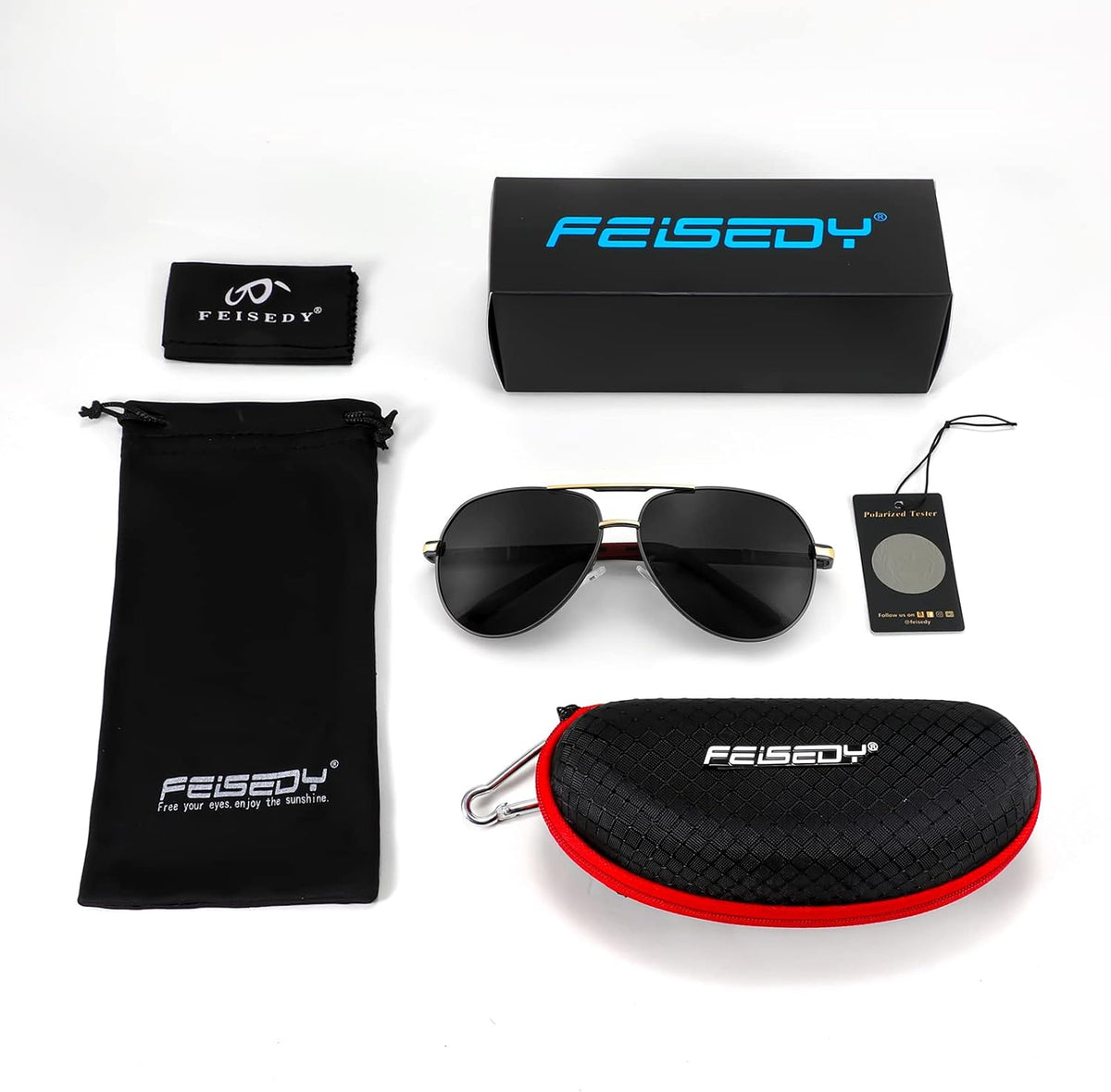 ÉÌƷͼƬ 7 | B09P8GM3WB | FEISEDY Mens Sunglasses Polarized, Retro Aviator Sports UV 400 Protection Sunglasses Driving Fishing Golf B1052