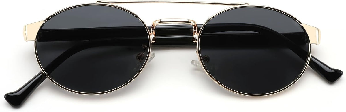 ÉÌƷͼƬ 8 | B0DRYKH1MV | FEISEDY Classic Trendy Oval Sunglasses Women Men Cute Small Shade Metal Frame Sunnies B0264
