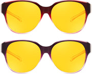 ÉÌƷͼƬ 24 | B0FX4NQCGM | FEISEDY 2Pack Night Driving Glasses Over Glasses with Yellow Lenses Fit Over Polarized Nighttime Sunglasses B0331