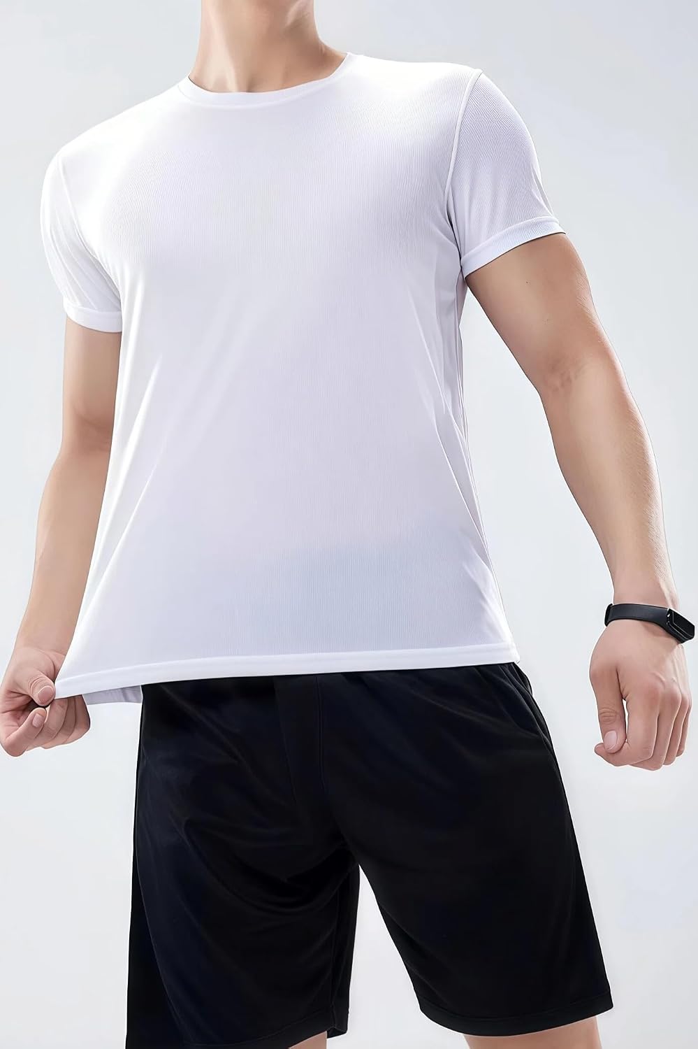 商品图片 3 | B0GPQ9SFT1 | 2-Pack Men's Mesh Short Sleeve T-Shirts, Breathable Quick-Dry Athletic Workout Tops for Summer, Stretchy Casual Fitness Tees