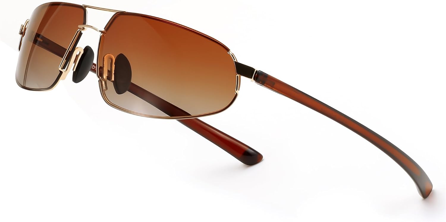 商品图片 32 | B0D22TVRVN | FEISEDY Vintage Sunglasses Men Polarized, Aviator Metal Frame Lightweight, Driving Fishing Running B0057