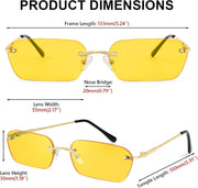 ÉÌƷͼƬ 32 | B0CY2Q4VW1 | FEISEDY Rimless Sunglasses Y2K Retro Small Narrow Rectangle Shades B2643
