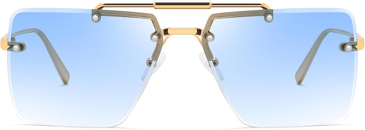 商品图片 9 | B0HFJXV98G | FEISEDY Rimless Aviator Sunglasses for Women Men Luxury UV400 Shades