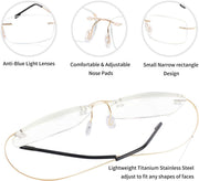 ÉÌƷͼƬ 19 | B08LNLRPLD | FEISEDY Lightweight Rimless Titanium Stainless Steel Anti-Blue Light Reading Glasses B2686