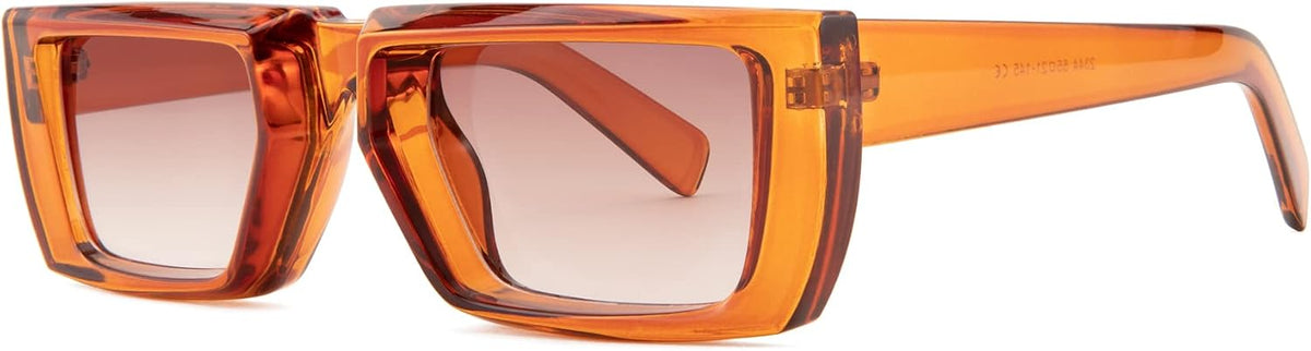 Default Title | B0BFZXMDLD | FEISEDY Small Rectangle Sunglasses for Women Men Retro Trendy Thick Plastic Frame Sunglasses Y2K Futuristic Glasses B2339