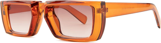 Default Title | B0BFZXMDLD | FEISEDY Small Rectangle Sunglasses for Women Men Retro Trendy Thick Plastic Frame Sunglasses Y2K Futuristic Glasses B2339