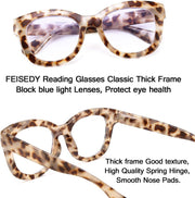 ÉÌƷͼƬ 23 | B082SVW71F | FEISEDY Retro Reading Glasses Thick Square Big Frame Blue Light Blocking Lens Anti Glare Digital Eyestrain B2534