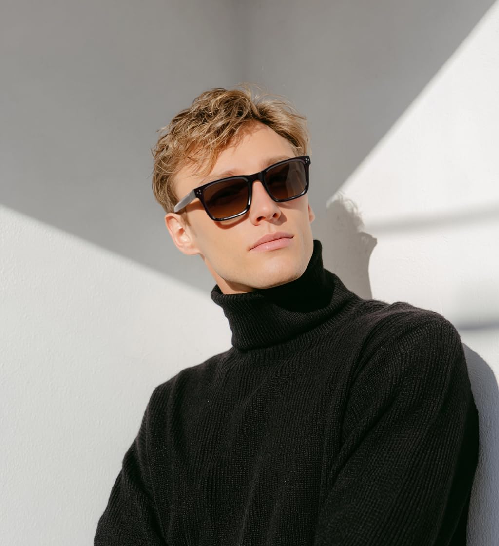 商品图片 2 | B0FHD6DJB5 | FEISEDY Trendy Square Polarized Sunglasses For Men Women Thick Frame B0294