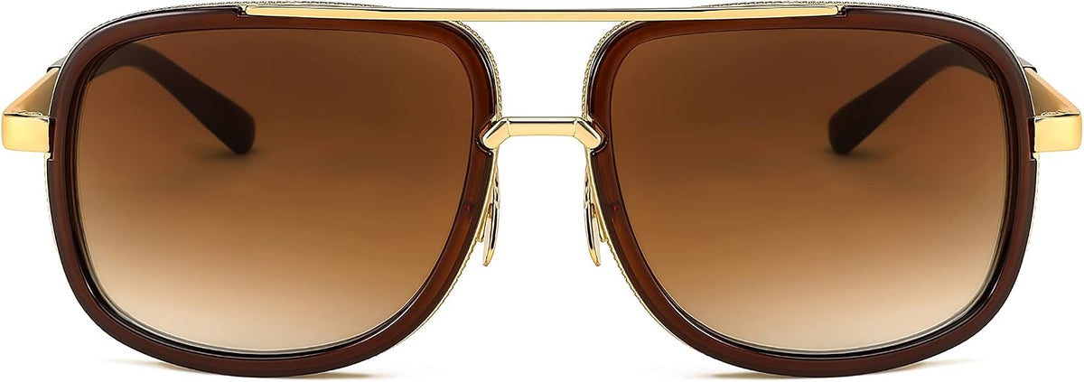 ÉÌƷͼƬ 26 | B0B681YMF5 | FEISEDY Retro Trendy Aviator Sunglasses Women Men Classic Vintage Square Sunglasses 70s Large Metal Shades B2321