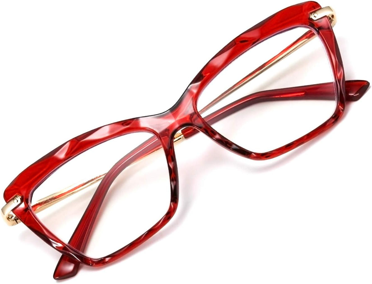 Wine / 2.0 x | B088WN5D4L | FEISEDY Crystal Cat Eye Reading Glasses Blue Light Blocking Reader Anti Eyestrain Glasses B2596 Champagne 1.75x