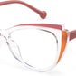 Transparent+orange / 53 Millimeters | B0CGNMJTL2 | FEISEDY Women Cateye Blue Light Blocking Glasses Fake Nerd Clear Computer Eyewear TR Fashion Frame B0040