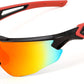商品图片 7 | B0B2WDLNDM | FEISEDY Sports Sunglasses, with 5 Lenses for Men Women, TR90 Lightweight, Baseball Cycling Motorcycle Running Golf B2940