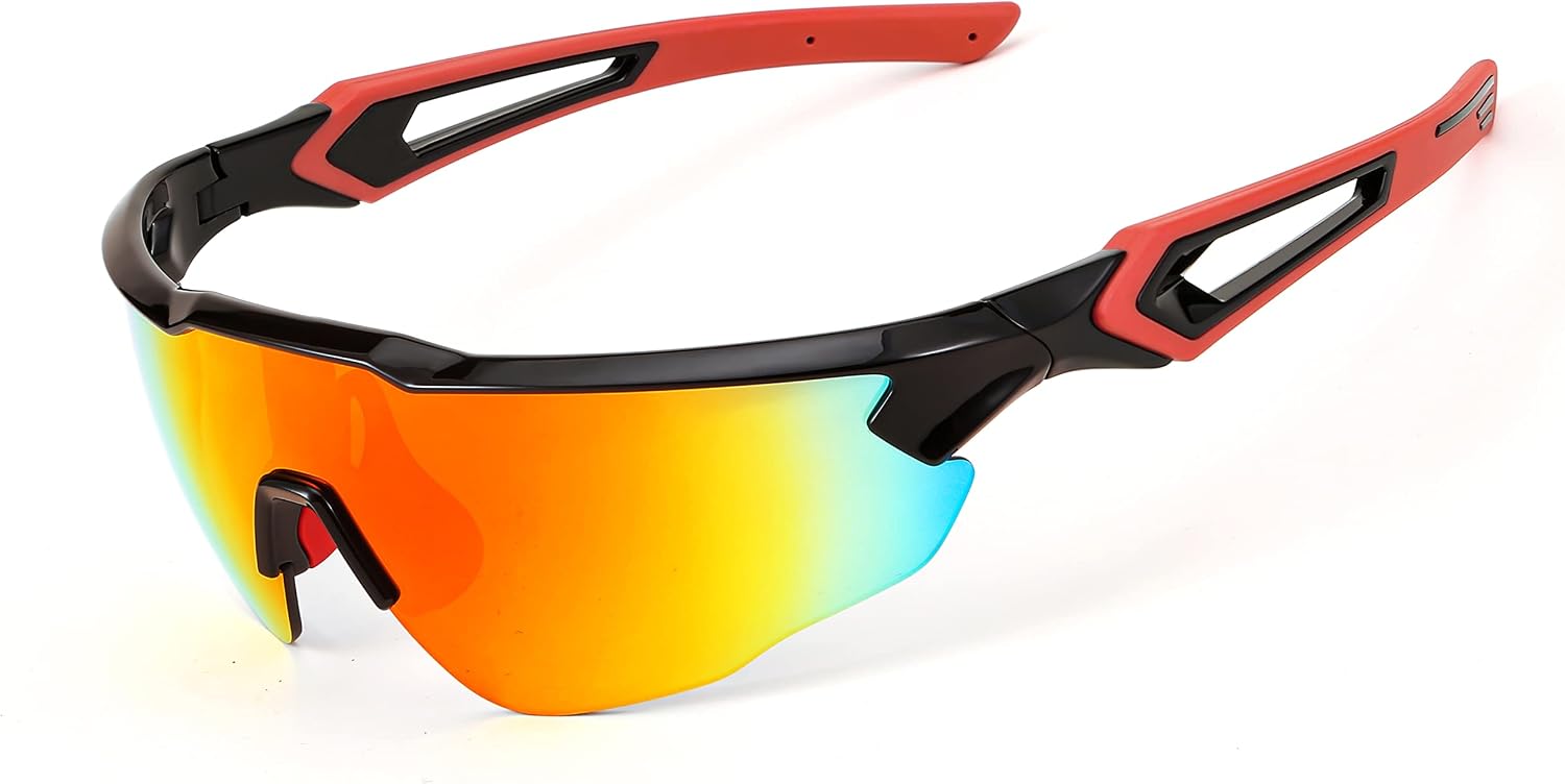 商品图片 7 | B0B2WDLNDM | FEISEDY Sports Sunglasses, with 5 Lenses for Men Women, TR90 Lightweight, Baseball Cycling Motorcycle Running Golf B2940