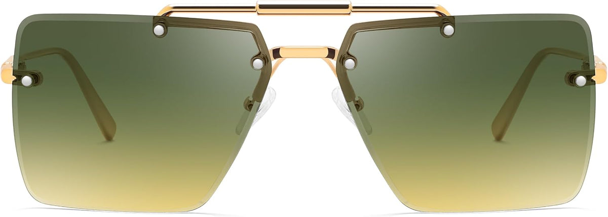 商品图片 16 | B0HFJXV98G | FEISEDY Rimless Aviator Sunglasses for Women Men Luxury UV400 Shades