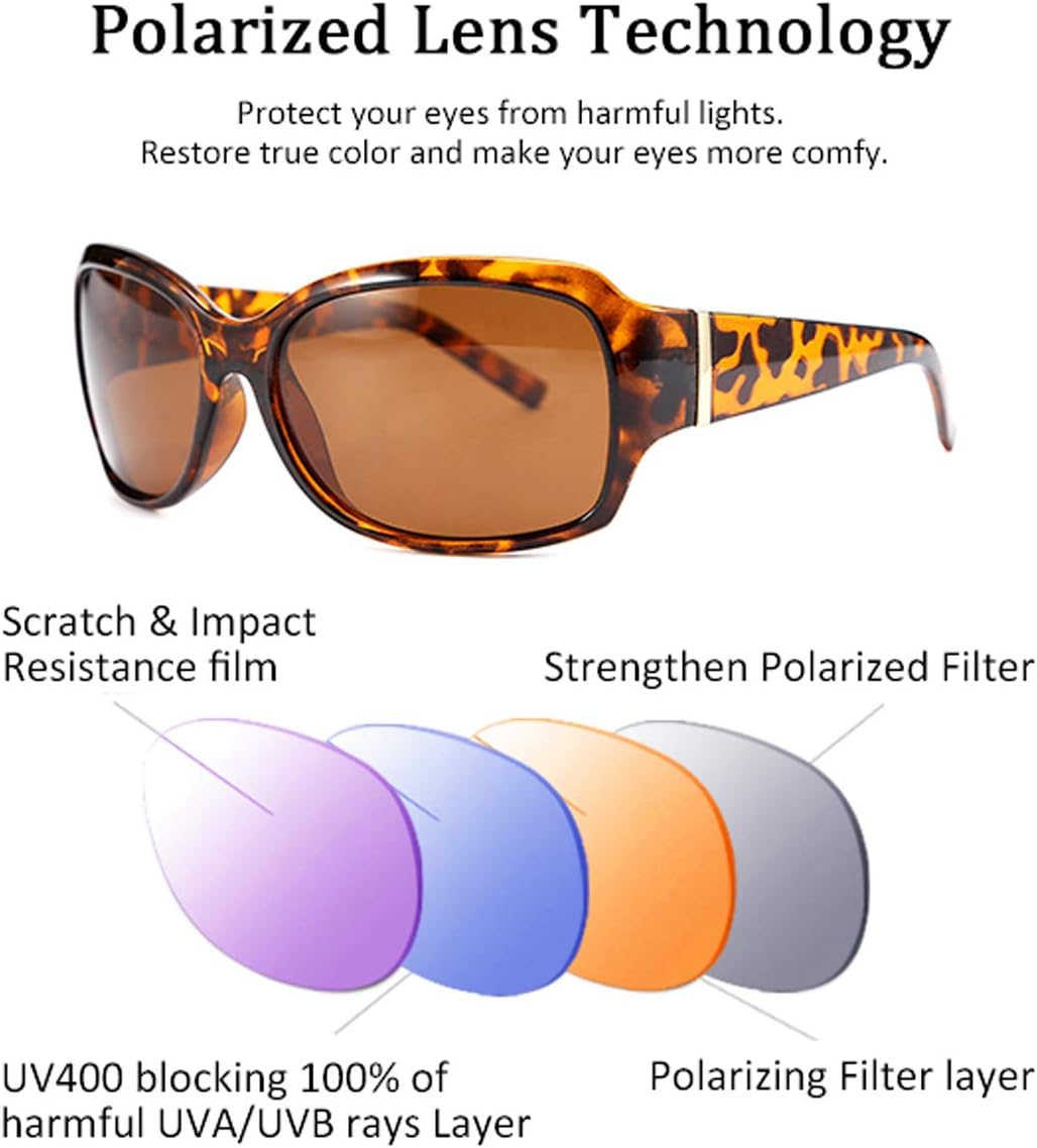 ÉÌƷͼƬ 13 | B07XNYV3GC | FEISEDY Polarized Oversized Sunglasses for Women Men, Classic Rectangle Wrap Around Large Frame UV400 Protection B2504