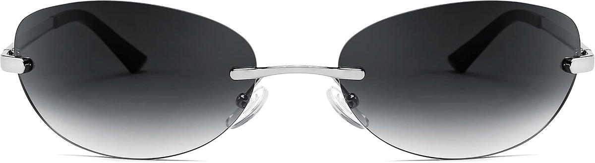ÉÌƷͼƬ 24 | B0BZPBKFF1 | FEISEDY Trendy Rimless Oval Sunglasses for Women Men Retro 90s Eyewear Frame Y2K Glasses B2393