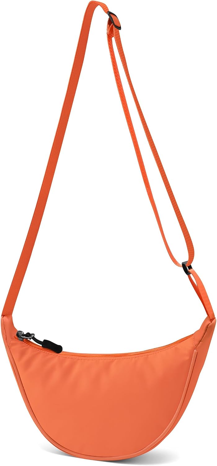 Orange | B0FR8DMN97 | Crescent Bag - Crossbody Bags for Women Men, Half Moon Sling Cross Body Bag, Lightweight