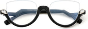 ÉÌƷͼƬ 2 | B0CJFLY9C9 | FEISEDY Reading Glasses for Women Fashion Half Frame Cat Eye Glasses Anti Glare Eyeglasses B0067