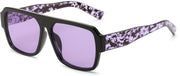 Black Frame & Purple Lens / 57 Millimeters | B0D3LWR8DY | FEISEDY Square Sunglasses for Women Men Rectangle Classic Sunglasses Designer Thick Frame Shades Sun Glasses UV400 B0166
