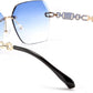 商品图片 23 | B083VRLS2Q | FEISEDY Classic Rimless Sunglasses Women Metal Frame Diamond Cutting Lens Sun Glasses B2567