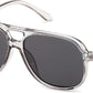 Transparent Grey & Grey / 56 Millimeters | B0H1WFWCP2 | FEISEDY Retro Square Aviator Sunglasses Women Men Double Bridge B0443