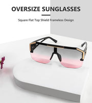 ÉÌƷͼƬ 53 | B09L4V27YS | FEISEDY Square Oversized Sunglasses for Men Women Flat Top B2765