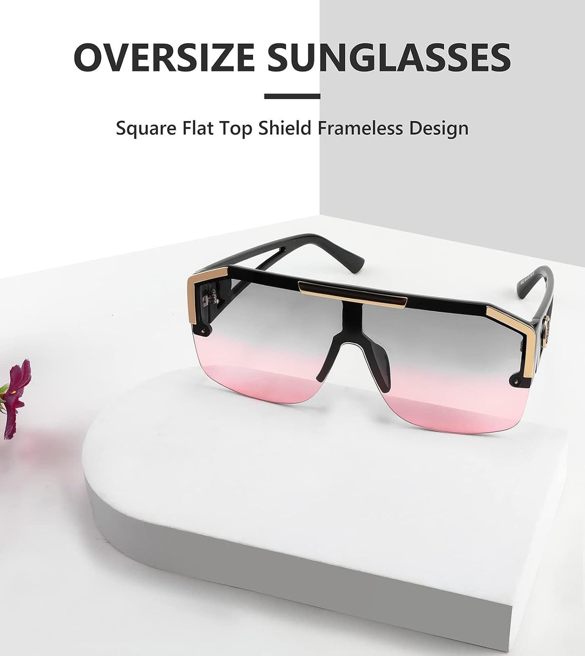 ÉÌƷͼƬ 53 | B09L4V27YS | FEISEDY Square Oversized Sunglasses for Men Women Flat Top B2765