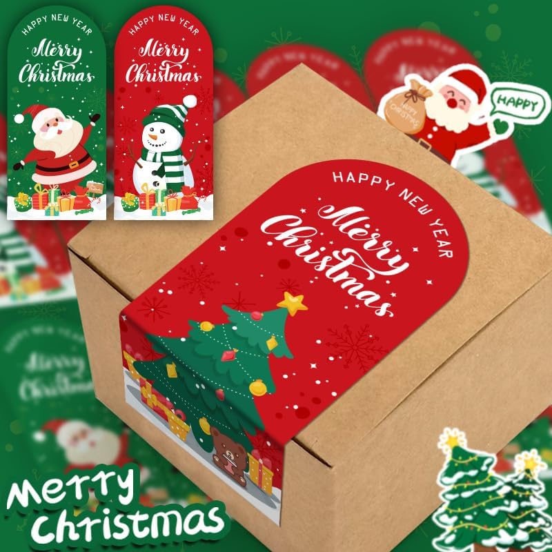 商品图片 5 | B0FXX35T47 | 50 Pcs Christmas Gift Box Sealing Sticker - Christmas Labels Sealing Sticker Gift Wrapping Adhesive Tags