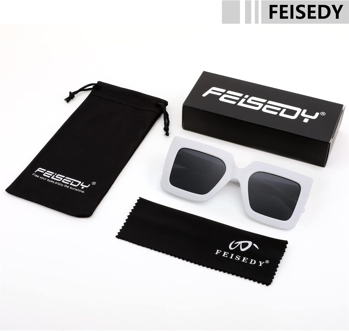 ÉÌƷͼƬ 33 | B0BZRNQQL1 | FEISEDY Oversized Square Sunglasses for Women Fashion Shades Luxury Big Sun Glasses UV400 Protection B2380