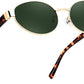 FEISEDY Sunglasses Men Women UV400 Protection Retro Trendy Classic Oval Small Metal Frame B0402
