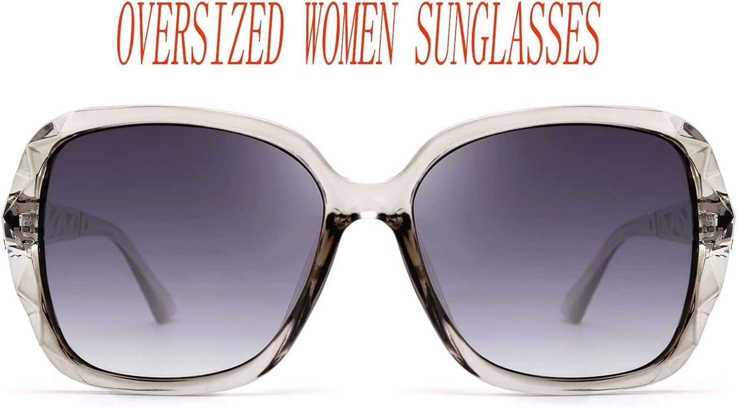 商品图片 100 | B079GT4RXH | FEISEDY Polarized Women Square Sunglasses Sparkling Composite Shiny Frame B2289