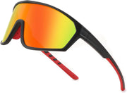 Black Frame & Red Mirror Lens / 75 Millimeters | B0CSJVBR3Q | FEISEDY Polarized Sports Sunglasses for Men Women Cycling Running Fishing Tac Glasses UV400 Protection B1125