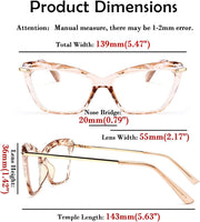 ÉÌƷͼƬ 7 | B088WVS65H | FEISEDY Crystal Cat Eye Reading Glasses Blue Light Blocking Reader Anti Eyestrain Glasses B2596 Champagne 1.75x