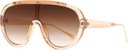 Champagne Mirrored / 65 Millimeters | B085PRY563 | FEISEDY Retro Oversized Sunglasses Women Men One Piece Frame B2580